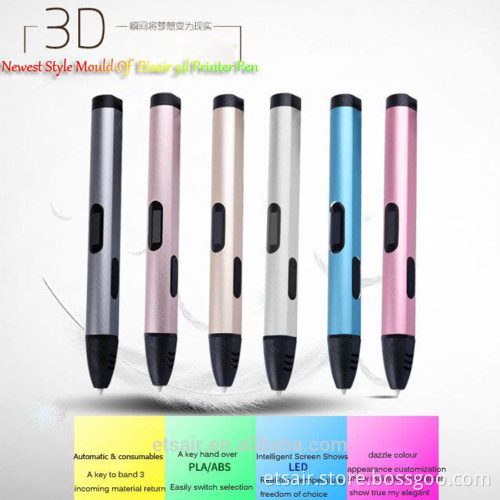 2016 Newest digital Pen Printer 3D DIY Five Color Optional Free Filaments As Gift